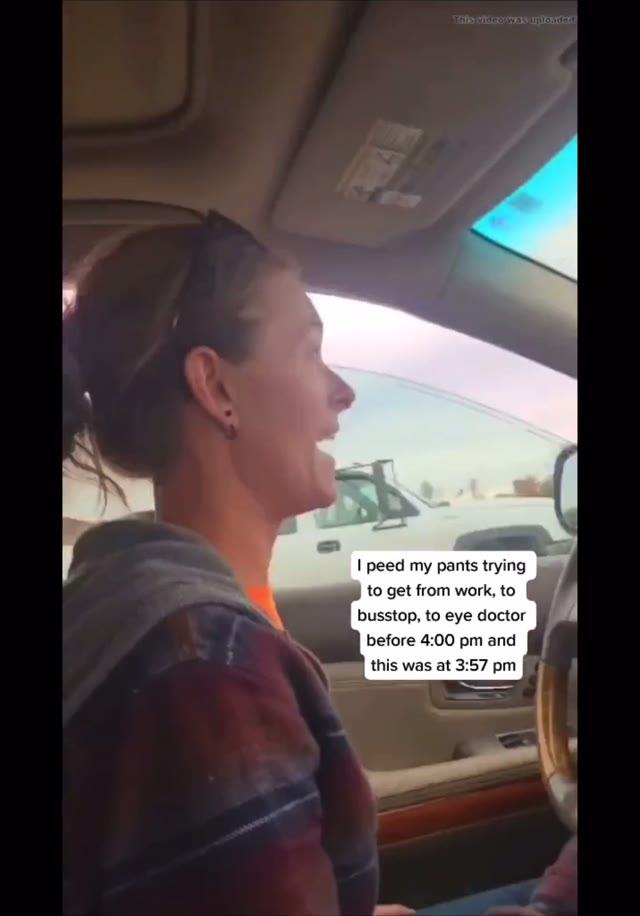 She peed her jeans in the car seat