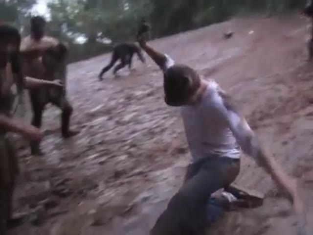 Peeing pants on a Muddy Hill