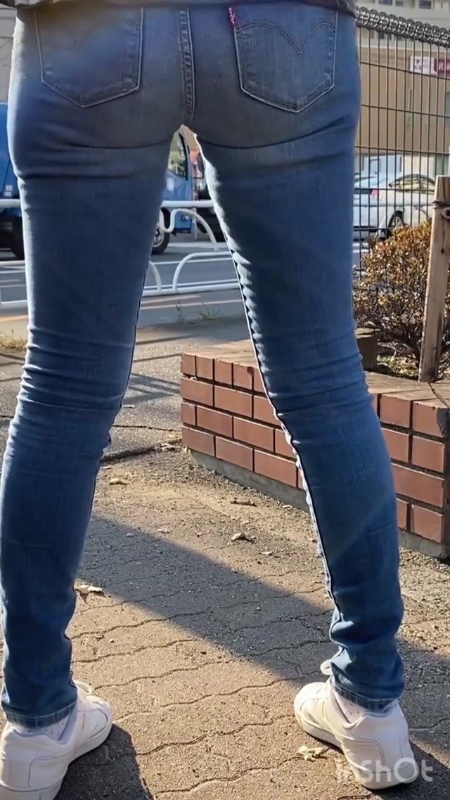 Girl wets herself on the road