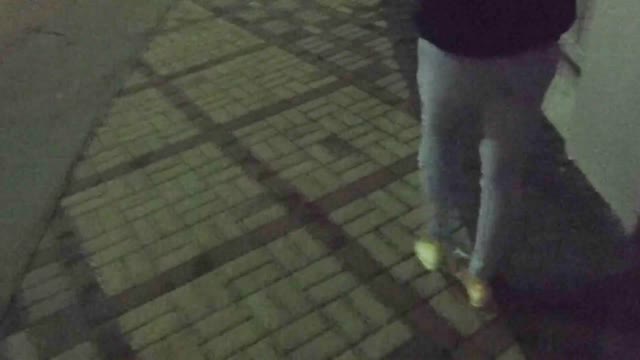 Outside jeans pissing