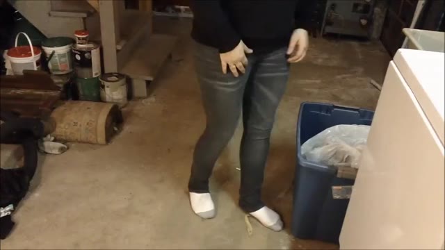Wetting jeans in basement