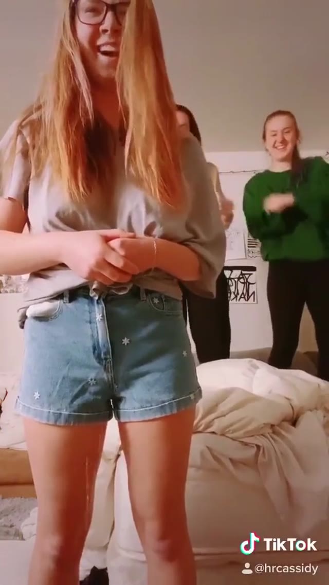 Girl pees her shorts
