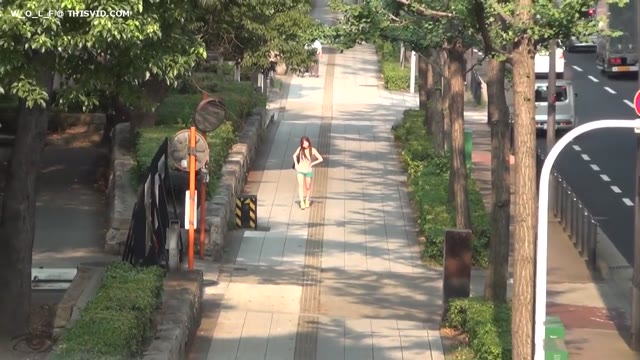 Asian women wetting themselves in the street