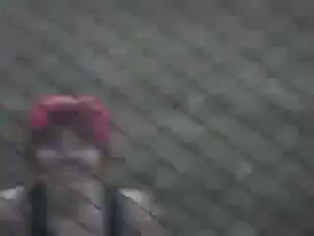 Desperate girl pees herself while her friend records