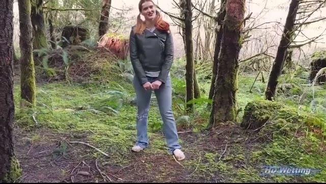 Dared to pee pants in forest