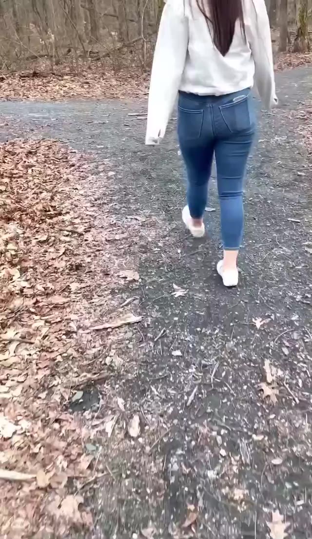 Jeans wetting while walking outside