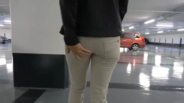 Totally Pee in her Pants in an Undergroun