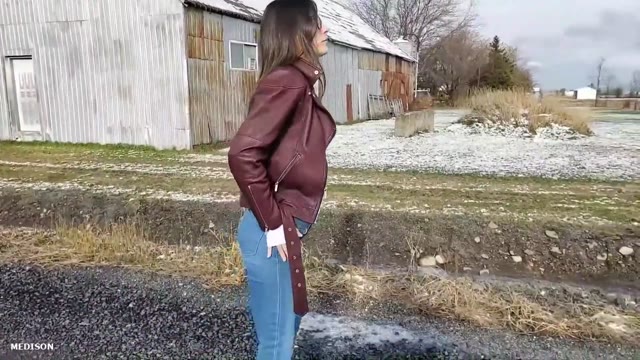 Completely pissing in street