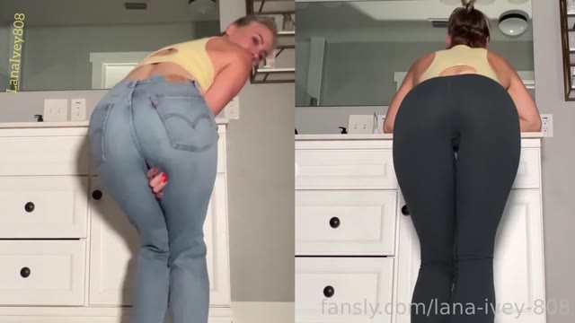 Peeing herself in 2 pants same time