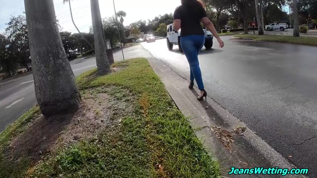 Public jeans wetting