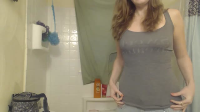 Cute white girl wets her jeans