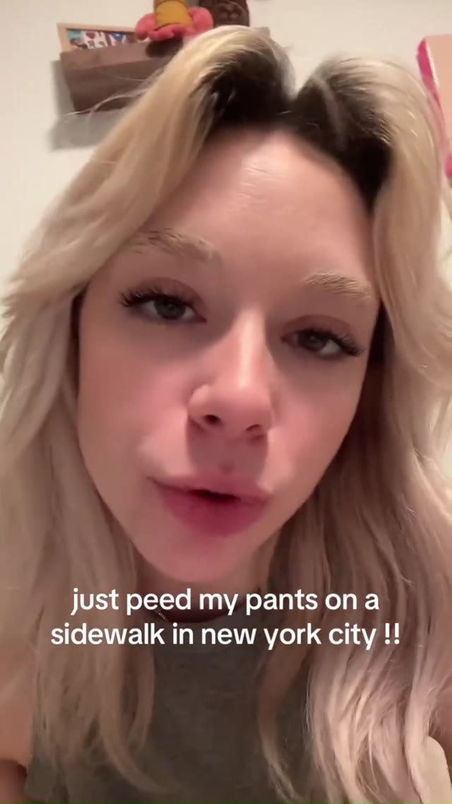 Girl couldn't hold anymore in nyc