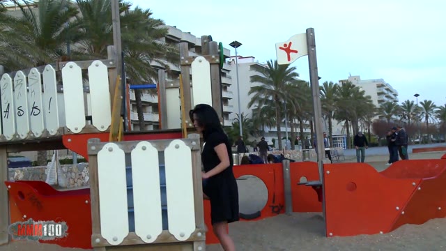 Pee panties on public beach
